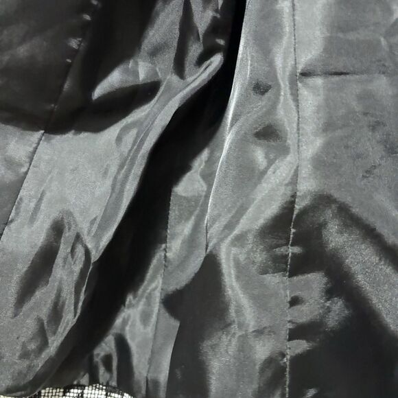 Black Label by Evan Picone Blazer Siz16 White Black Work Party One button Closur - Picture 5 of 8